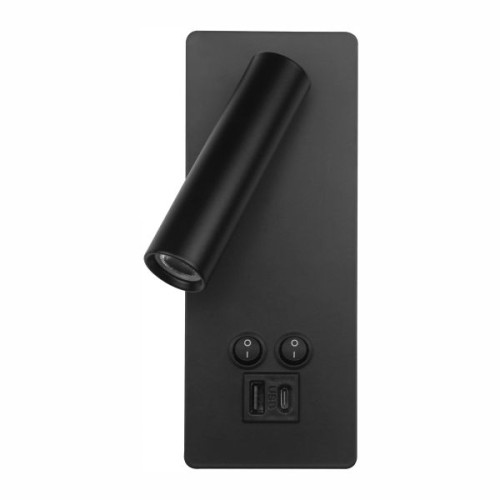 ΑΠΛΙΚΑ ΚΡΕΒΑΤΙΟΥ LED  ΜΑΥΡΗ 3W